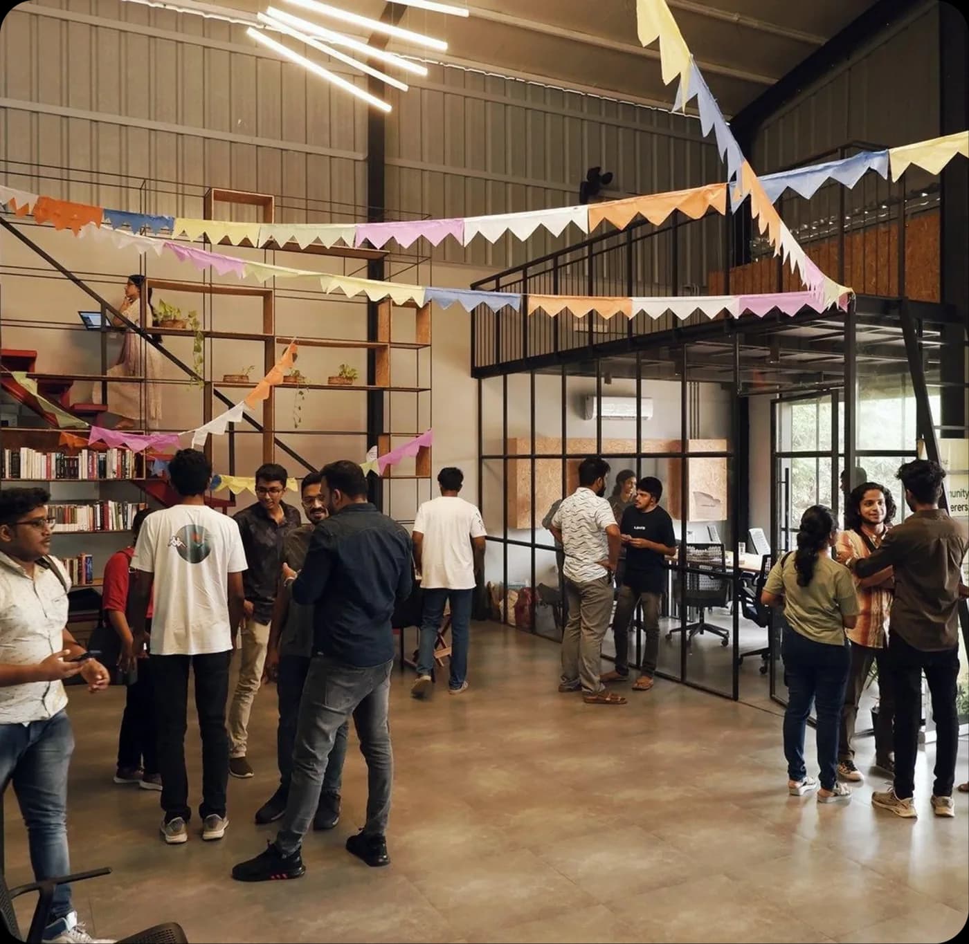 People meeting and working together inside TinkerSpace in Kalamassery